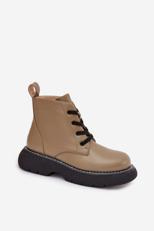 réchauffer Bottes pour femmes avec une plateforme avec des lacets couleur verte Harmine réchauffer Bottes pour femmes avec une plateforme avec des lacets couleur verte Harmine