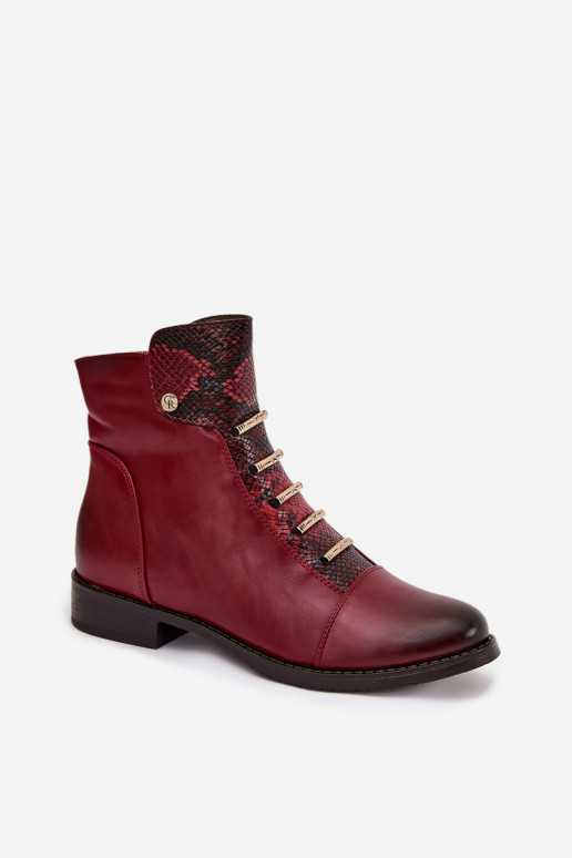 sich Zuarm laufen Damenstiefel mit breiten Absätzen Tiermuster Burgund Labise sich Zuarm laufen Damenstiefel mit breiten Absätzen Tiermuster Burgund Labise