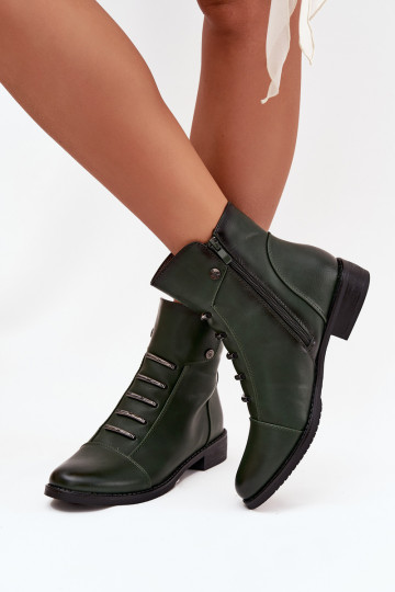 réchauffer Bottes pour femmes avec des talons larges couleur verte Labise 2