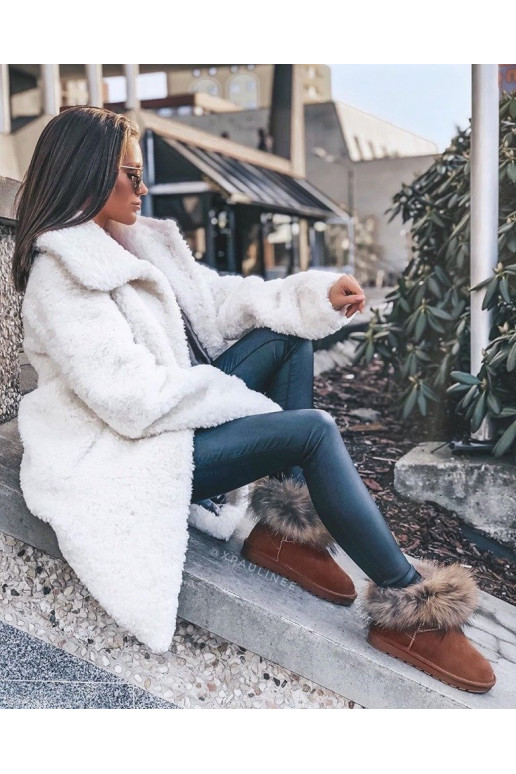 Féminin Peau Bottes de neige avec un manteau de fourrure marron Alexa Féminin Peau Bottes de neige avec un manteau de fourrure marron Alexa
