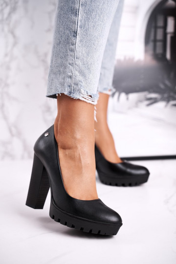 Bottines en cuir noires à talons Tai turiciejka 02629-01 2