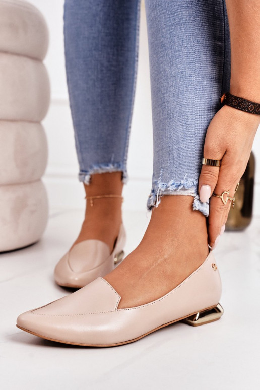 Mocassins avec des talons dorés Laura Messi 2013 beige Mocassins avec des talons dorés Laura Messi 2013 beige