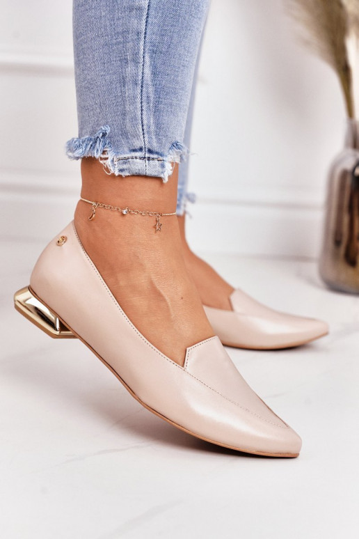 Mocassins avec des talons dorés Laura Messi 2013 beige Mocassins avec des talons dorés Laura Messi 2013 beige