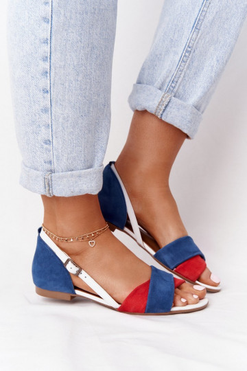 Sandales pour femmes Il fautciejka 04614-17 les bleus-couleur rouge