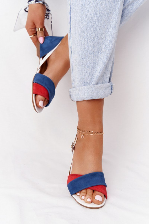 Damensandalen Es mussciejka 04614-17 blaue-rote Farbe Damensandalen Es mussciejka 04614-17 blaue-rote Farbe