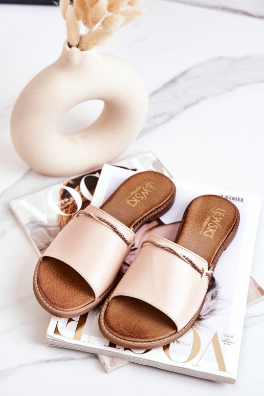 Leren pantoffels LeInski Shoes 3047 beige Leren pantoffels LeInski Shoes 3047 beige