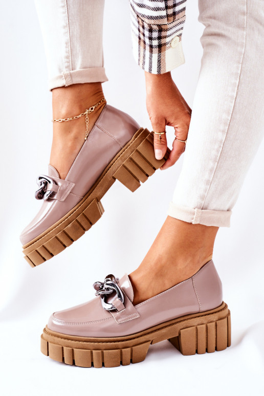 Féminin chaussures Flâneurs Peau couleur cappuccino Laura Messi 2339 Féminin chaussures Flâneurs Peau couleur cappuccino Laura Messi 2339