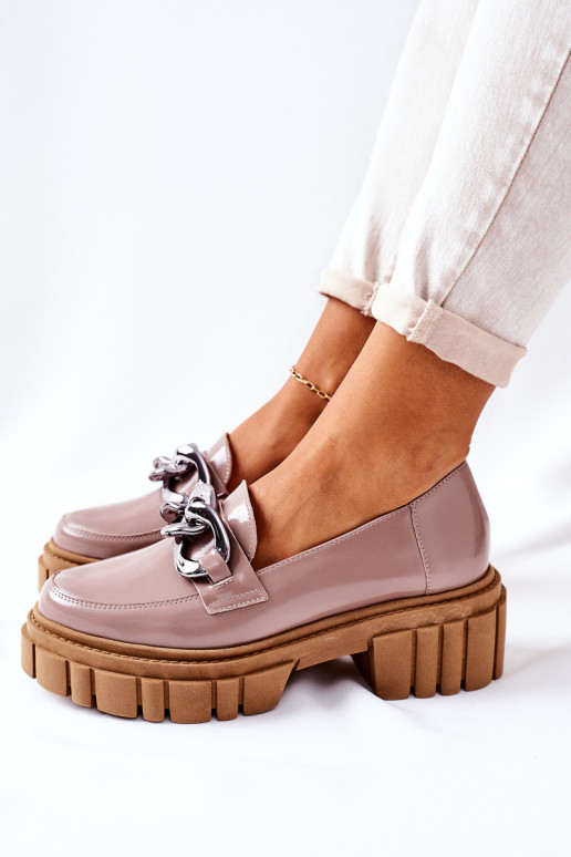 Féminin chaussures Flâneurs Peau couleur cappuccino Laura Messi 2339 Féminin chaussures Flâneurs Peau couleur cappuccino Laura Messi 2339