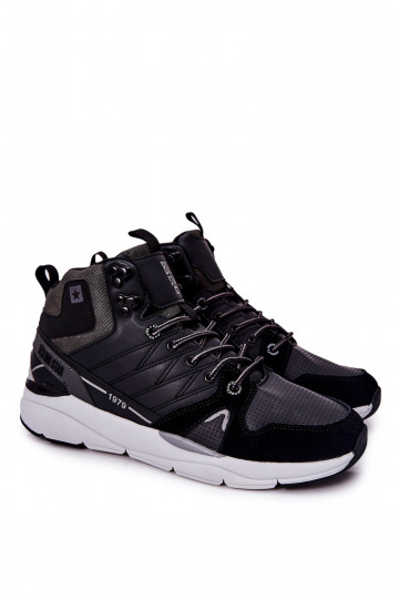 Groß Herrenschuhe im sportlichen Stil Big Star II174223 schZuarze Farbe