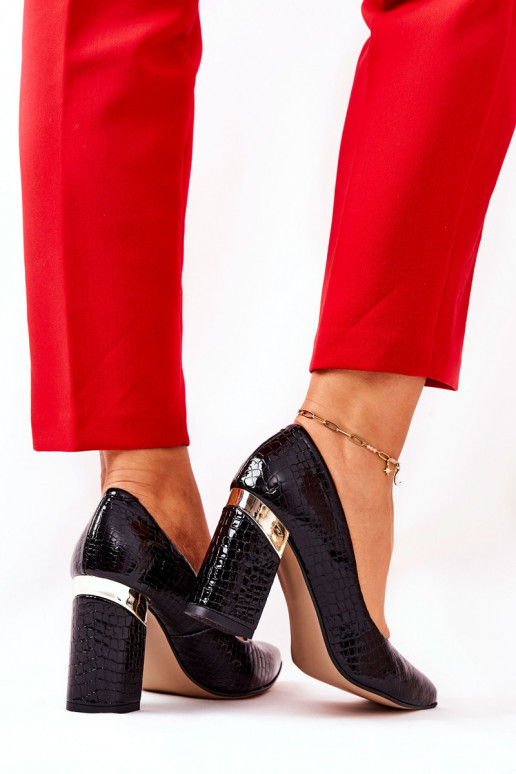 Leer Schoenen LeInski met imitatie slangenleer 3117 zInart