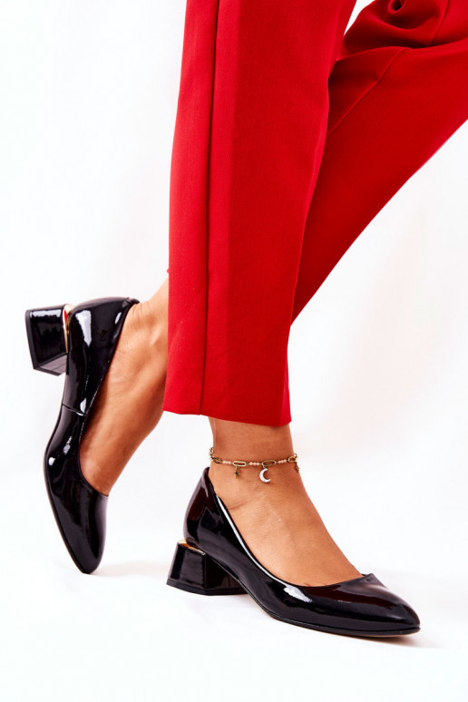 Haut mit Lackeffekt Schuhe LeZuski 3118 schZuarze Farbe Haut mit Lackeffekt Schuhe LeZuski 3118 schZuarze Farbe