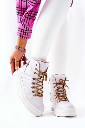 Leer opInarmen Laarzen INit-beige Brescia