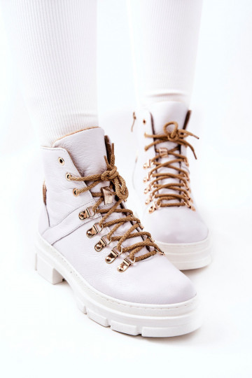 Peau réchauffer Bottes Blanc-beige Brescia 2