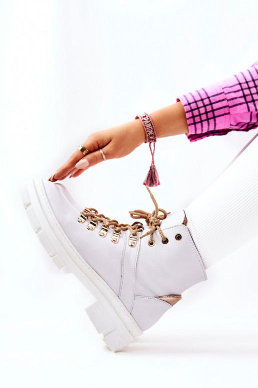 Peau réchauffer Bottes Blanc-beige Brescia Peau réchauffer Bottes Blanc-beige Brescia