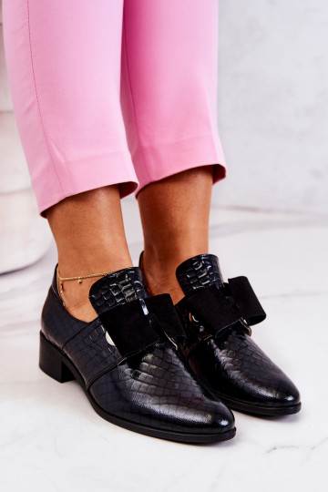 Haut mit Schlangenhautimitat Schuhe schZuarze Farbe Es mussrleigh