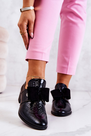 Haut mit Schlangenhautimitat Schuhe schZuarze Farbe Es mussrleigh 2