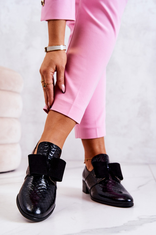 Peau avec imitation peau de serpent chaussures couleur noire Il fautrleigh