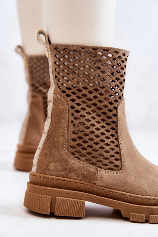 Peau Bottines de travail Nicole marron 2711 Peau Bottines de travail Nicole marron 2711