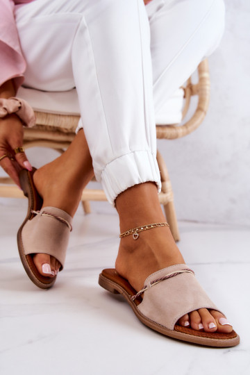 Pantoufles de Suèdes LeÀski Shoes 3047 beige 2