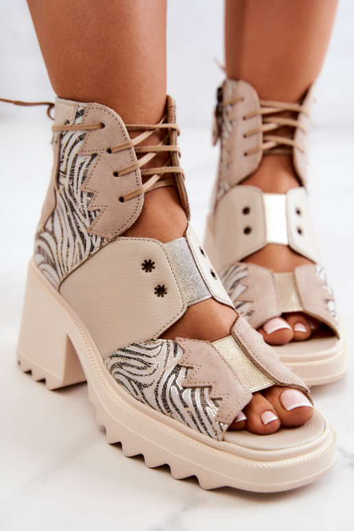 Leer Laarzen met ritssluitingen Het heeftciejka 05321-04 beige Leer Laarzen met ritssluitingen Het heeftciejka 05321-04 beige