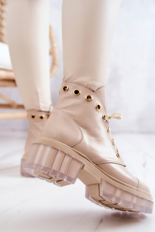 Leer LaarzenHet heeftsyInną PodeszIną beige Horizon Leer LaarzenHet heeftsyInną PodeszIną beige Horizon