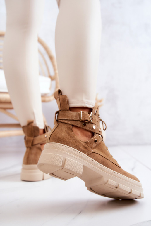 aus INildleder Feminin Stiefel Mit Ausschnitten braune Farbe Everly aus INildleder Feminin Stiefel Mit Ausschnitten braune Farbe Everly