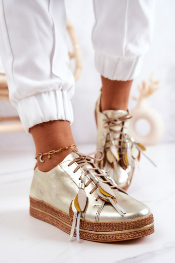 Peau chaussures Il fautciejka 04550-25 couleur dorée