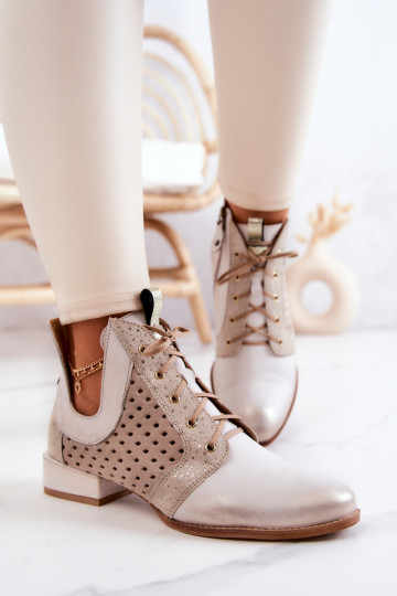 Haut Stiefel SchuhZuerk Es mussciejka 05541-25 elfenbeinfarbe 2
