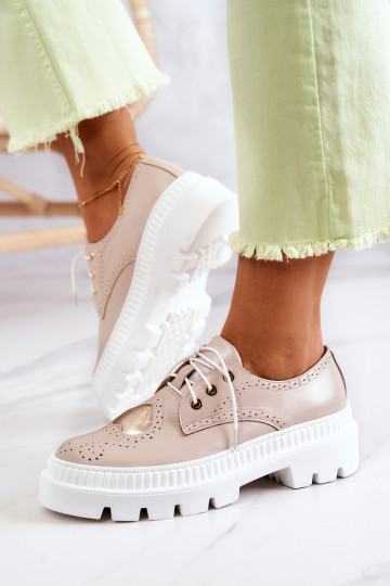 Peau chaussures avec des coeurs beige Curtis 2