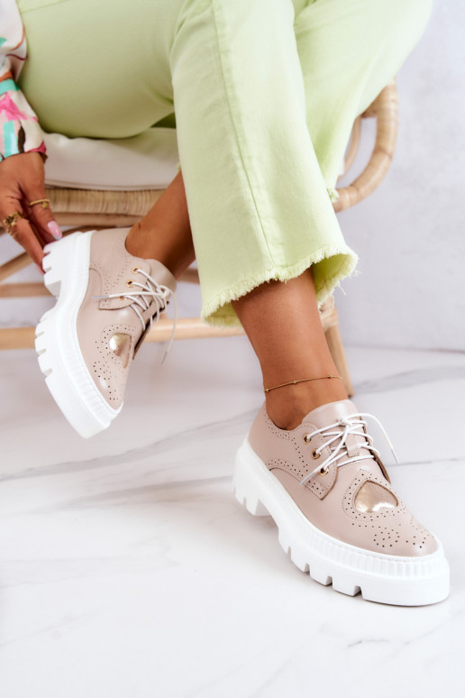 Peau chaussures avec des coeurs beige Curtis Peau chaussures avec des coeurs beige Curtis