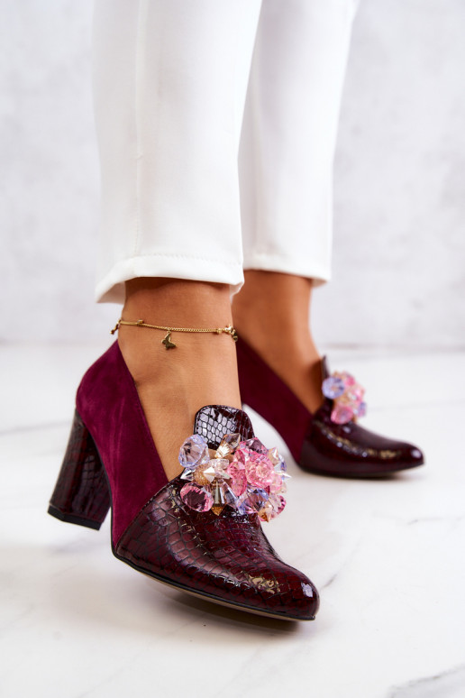 van suède met imitatie slangenleer Schoenen met ornamenten bordeaux Het heeftllory van suède met imitatie slangenleer Schoenen met ornamenten bordeaux Het heeftllory