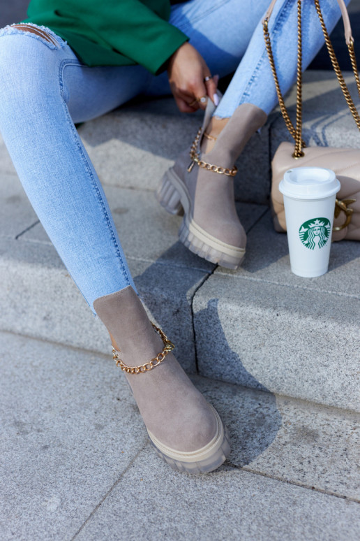 In de mode Suede schoenen Uitknippen beige Lemar Forget Me