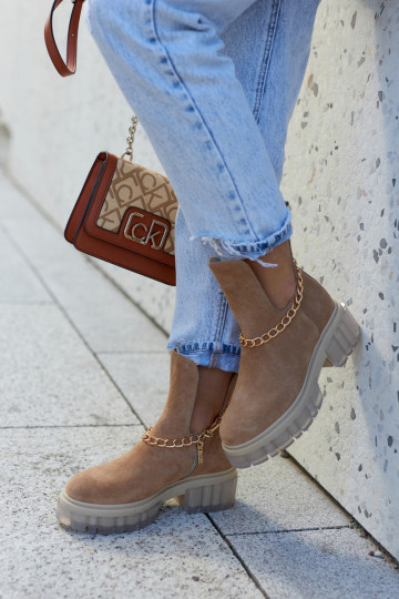Stilvolle braune Wildlederschuhe mit Ausschnitten Lemar Forget Me