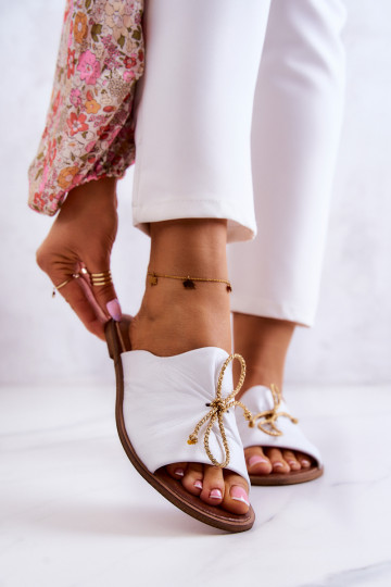 Zazoo Peau 2659 Pantoufles pour femmes couleur blanche 2