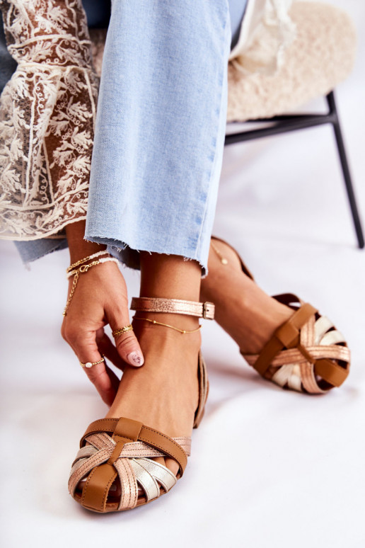 Haut Damensandalen Es mussciejka 01924-32 Gold-braune Farbe Haut Damensandalen Es mussciejka 01924-32 Gold-braune Farbe