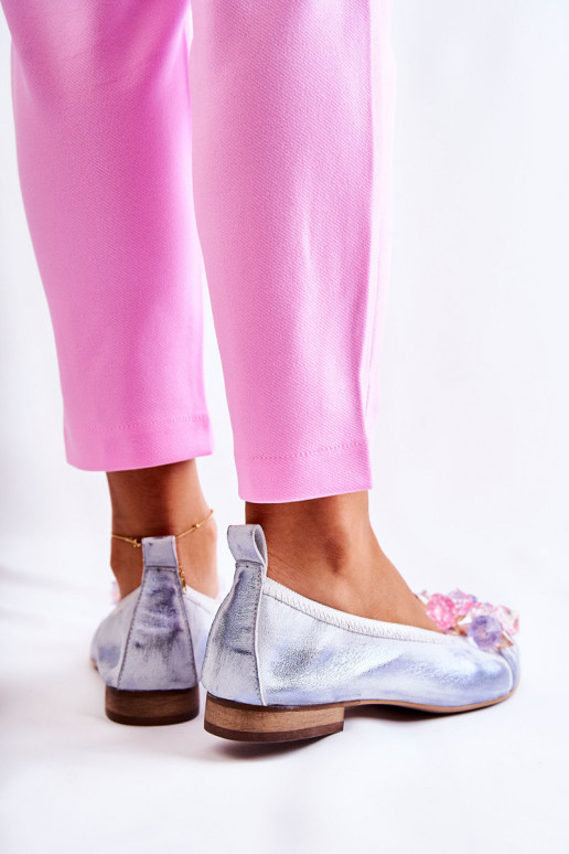 Zazoo 2749 Féminin Ballerines aux yeux brillants Blanc-couleur bleue Zazoo 2749 Féminin Ballerines aux yeux brillants Blanc-couleur bleue