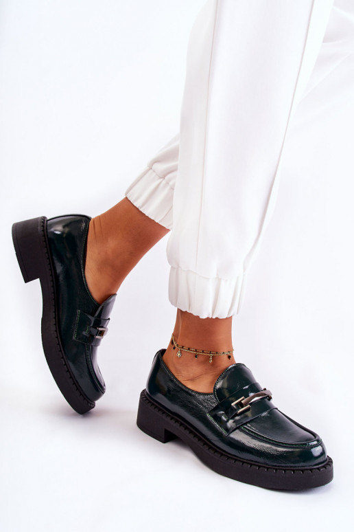 mit Lackeffekt Schuhe Mit Silberverzierung grüne Farbe Lemar Hestill mit Lackeffekt Schuhe Mit Silberverzierung grüne Farbe Lemar Hestill