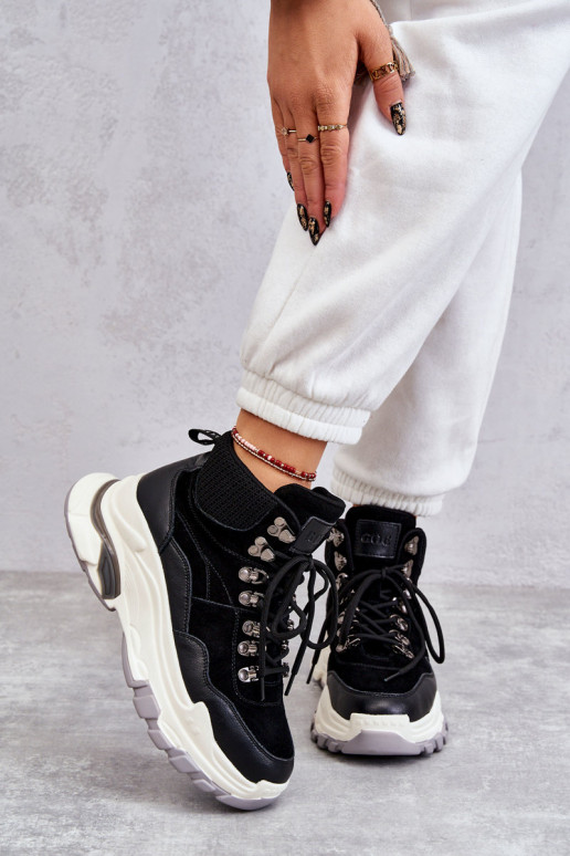 Féminin Grand baskets GOE KK2N4098 couleur noire Féminin Grand baskets GOE KK2N4098 couleur noire