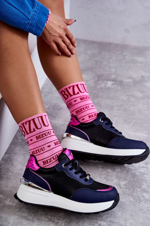 Dames sportschoenen Op de INig GOE KK2N4081 ZInart en-donkerblauIn Dames sportschoenen Op de INig GOE KK2N4081 ZInart en-donkerblauIn