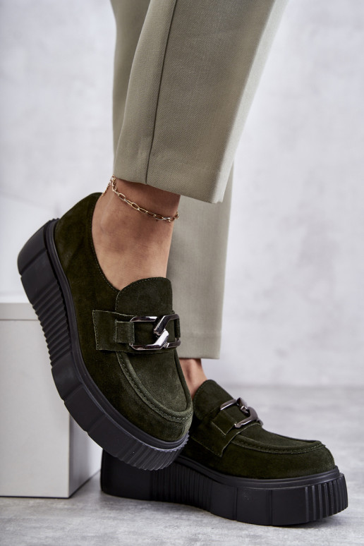 In de mode van suède schoenen met platform kaki kleuren Lemar Het heeftrsol In de mode van suède schoenen met platform kaki kleuren Lemar Het heeftrsol