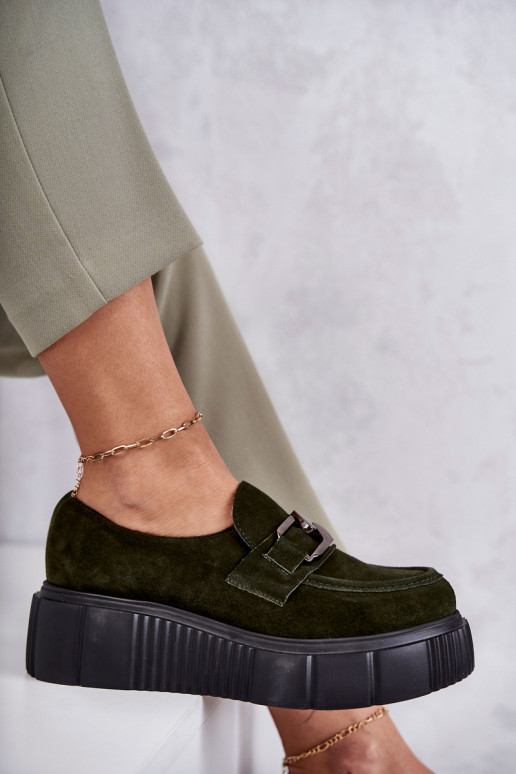 In de mode van suède schoenen met platform kaki kleuren Lemar Het heeftrsol In de mode van suède schoenen met platform kaki kleuren Lemar Het heeftrsol