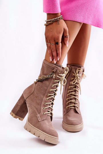 INildlederschuhe mit Schnürsenkeln LeZuski Shoes 3244/G Beige