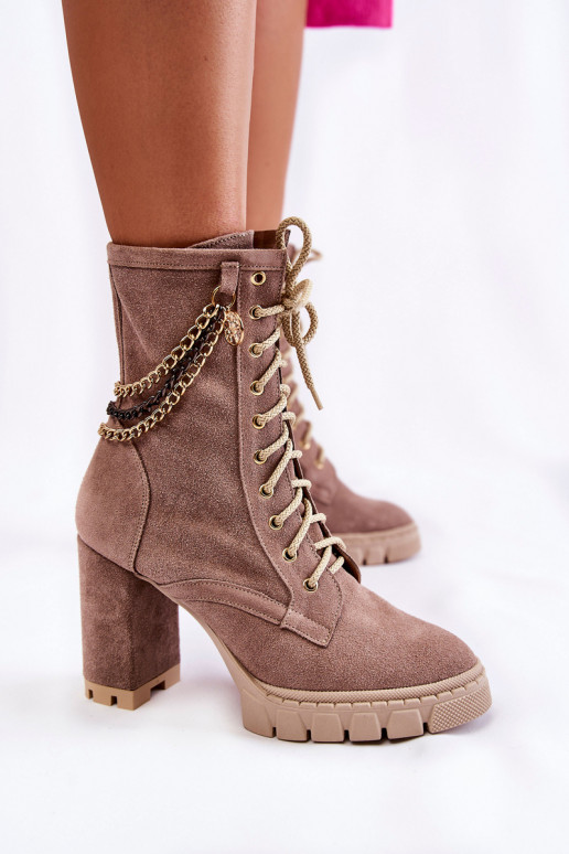 Suede schoenen met veters LeInski Shoes 3244/G beige Suede schoenen met veters LeInski Shoes 3244/G beige