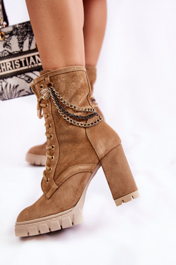 INildlederschuhe mit Schnürsenkeln LeZuski Shoes 3244/G Beige 2