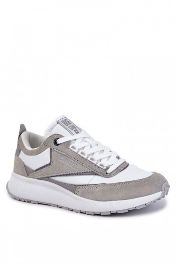 Mâle Style sportif chaussures Big Star KK174021 Blanc-couleur grise