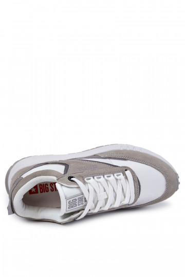 Mâle Style sportif chaussures Big Star KK174021 Blanc-couleur grise 2
