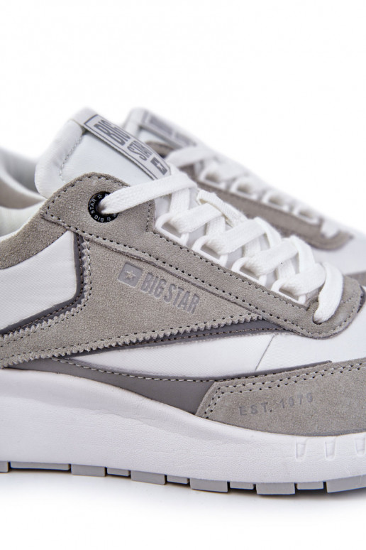 Mâle Style sportif chaussures Big Star KK174021 Blanc-couleur grise Mâle Style sportif chaussures Big Star KK174021 Blanc-couleur grise