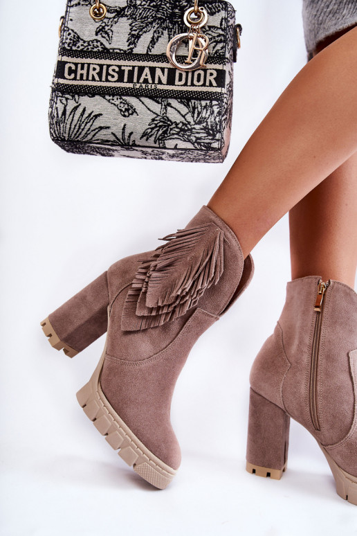 Suede schoenen met platform LeInski Shoes 3251 kleur cappuccino Suede schoenen met platform LeInski Shoes 3251 kleur cappuccino