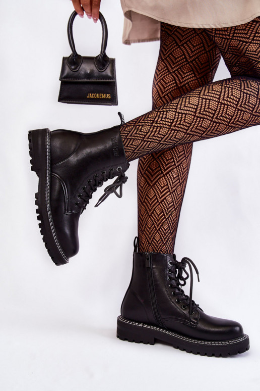 Féminin Bottes avec une plateforme Big Star KK274538 couleur noire Féminin Bottes avec une plateforme Big Star KK274538 couleur noire