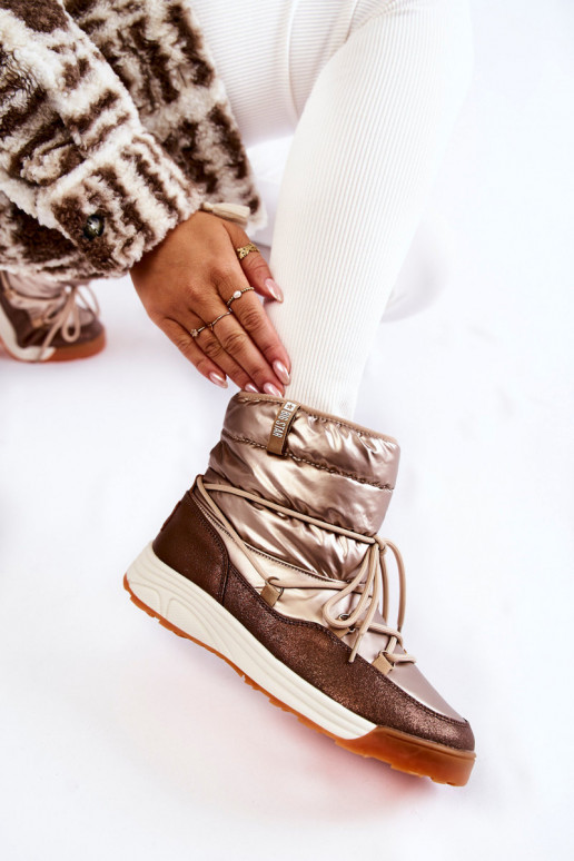 Féminin Bottes de neige Memory Foam Big Star KK274276 or-marron Féminin Bottes de neige Memory Foam Big Star KK274276 or-marron